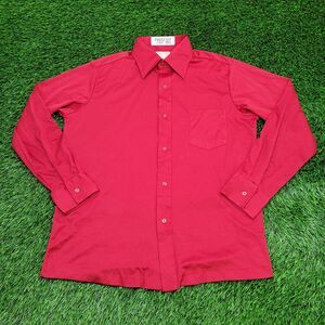 Vintage 80s Kings-Road Button Shirt Large 22x27 Red